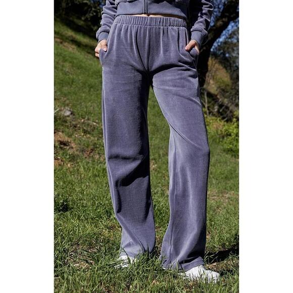 John Galt Pants - Brandy Melville John Galt Velour Sweatpants, Wide Leg, Size Small